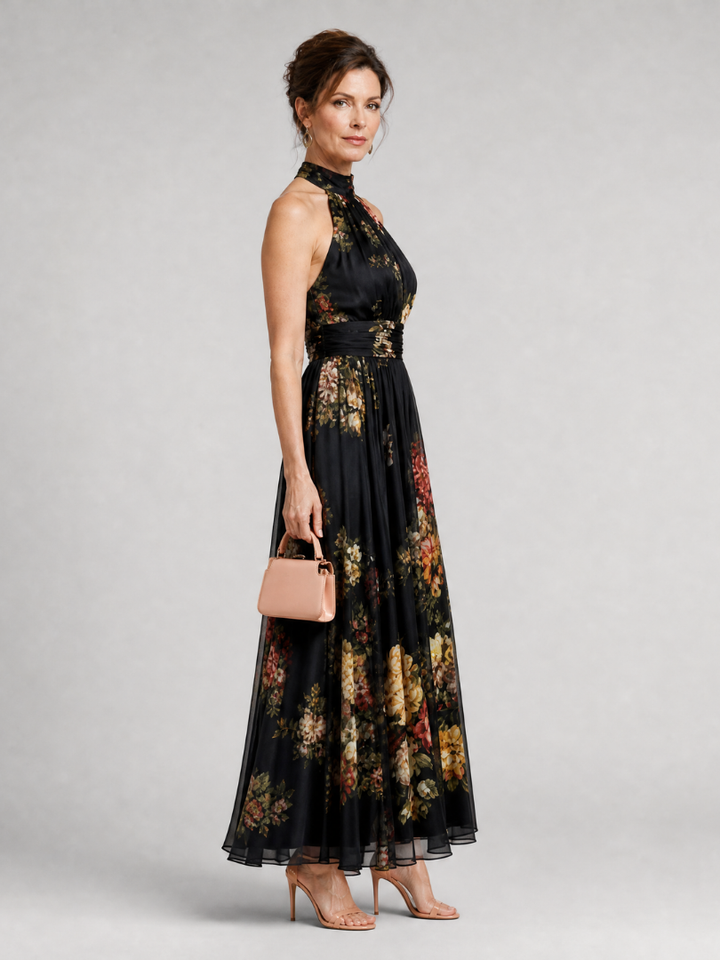 Sior™ Robe midi fleurie à encolure dos-nu