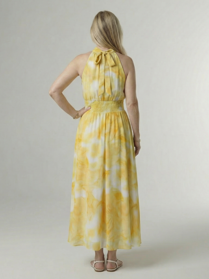 Sylin™ Robe midi dos-nu froncée
