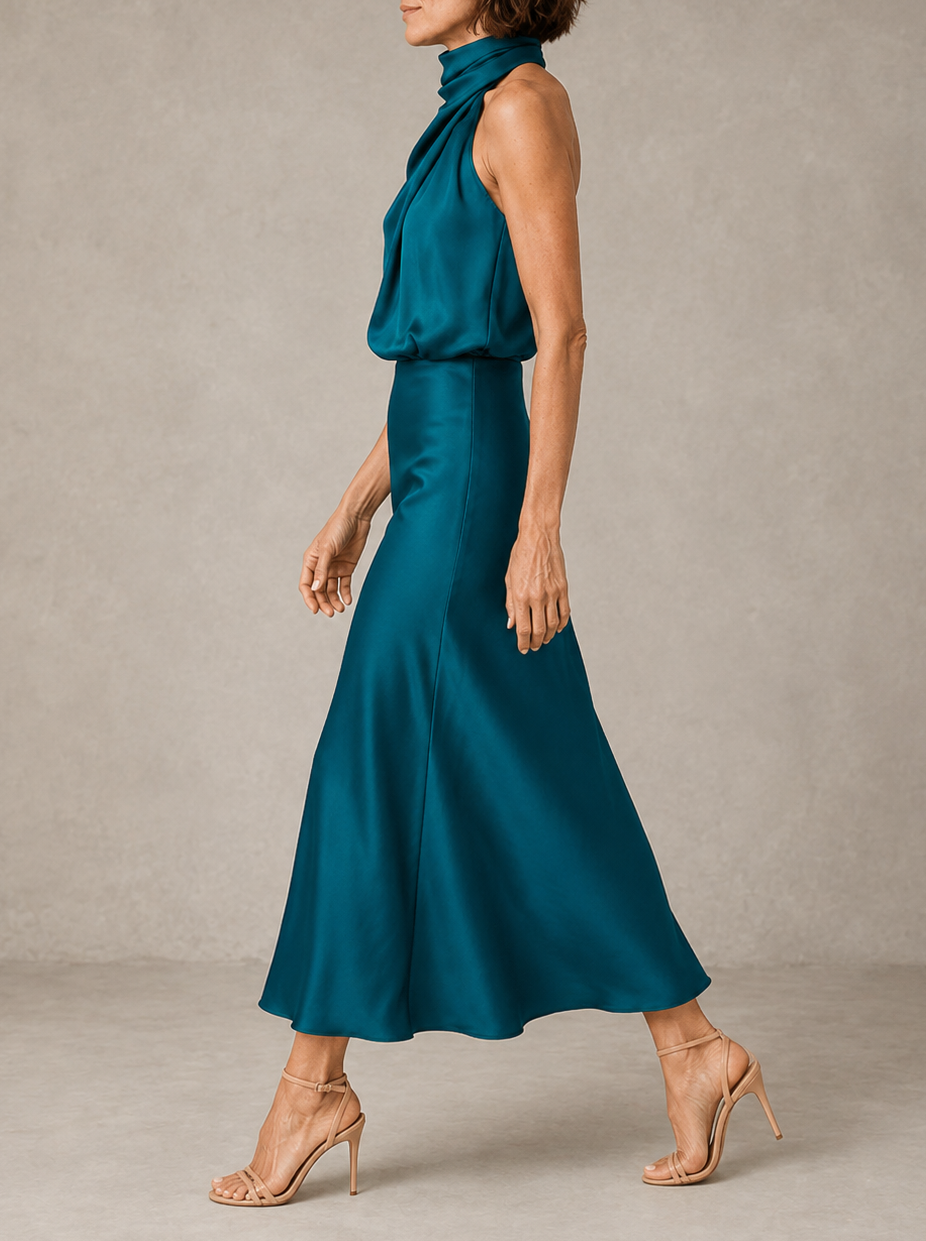 Harper | Robe de soirée élégante à col américain
