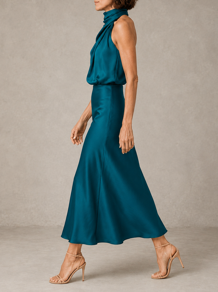 Harper | Robe de soirée élégante à col américain