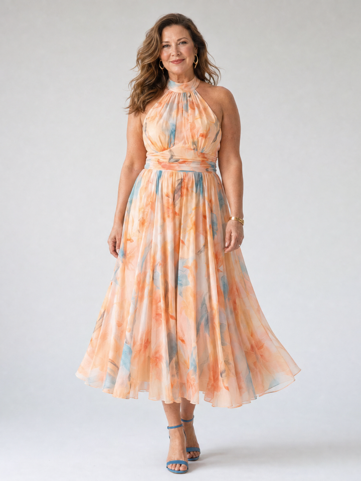 Elin™ Robe midi dos-nu tout en douceur
