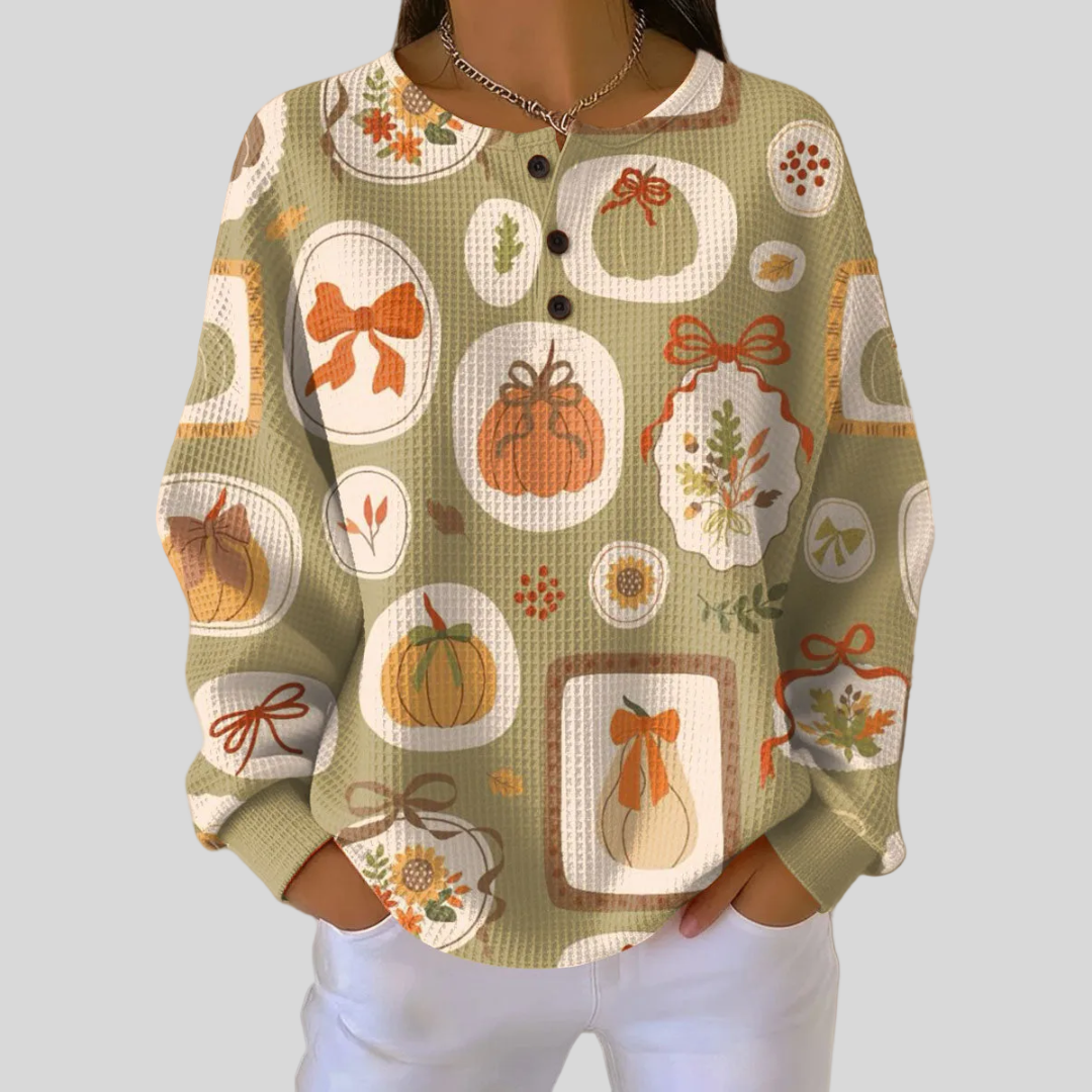 Colette | Sweat Gaufré Motif Citrouilles