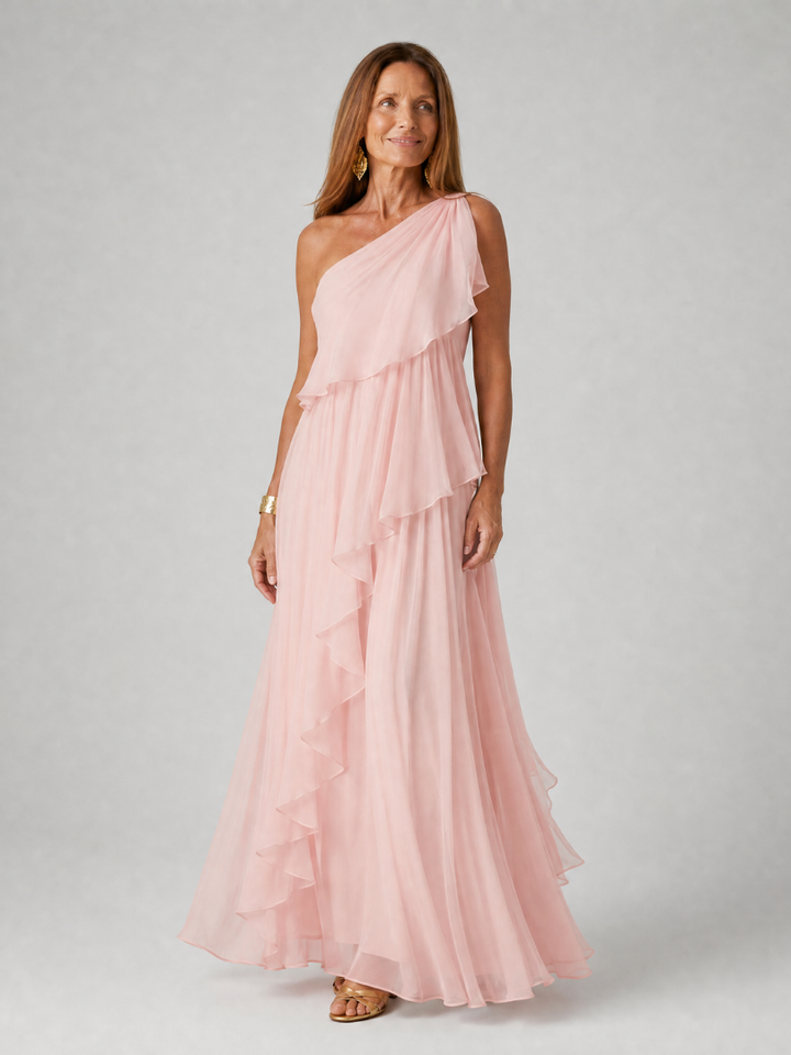 Émeraude™ | Maxi Robe Verte à Épaule Unique