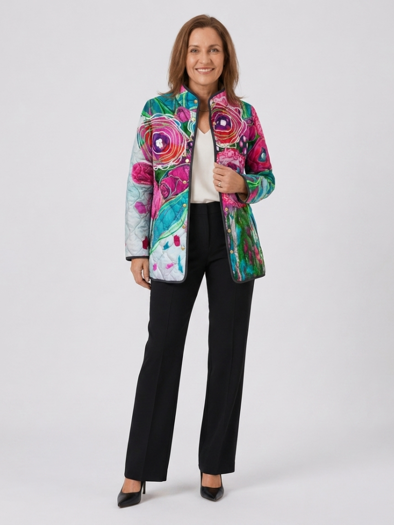 Lucie | Veste Matelassée Aquarelle Florale