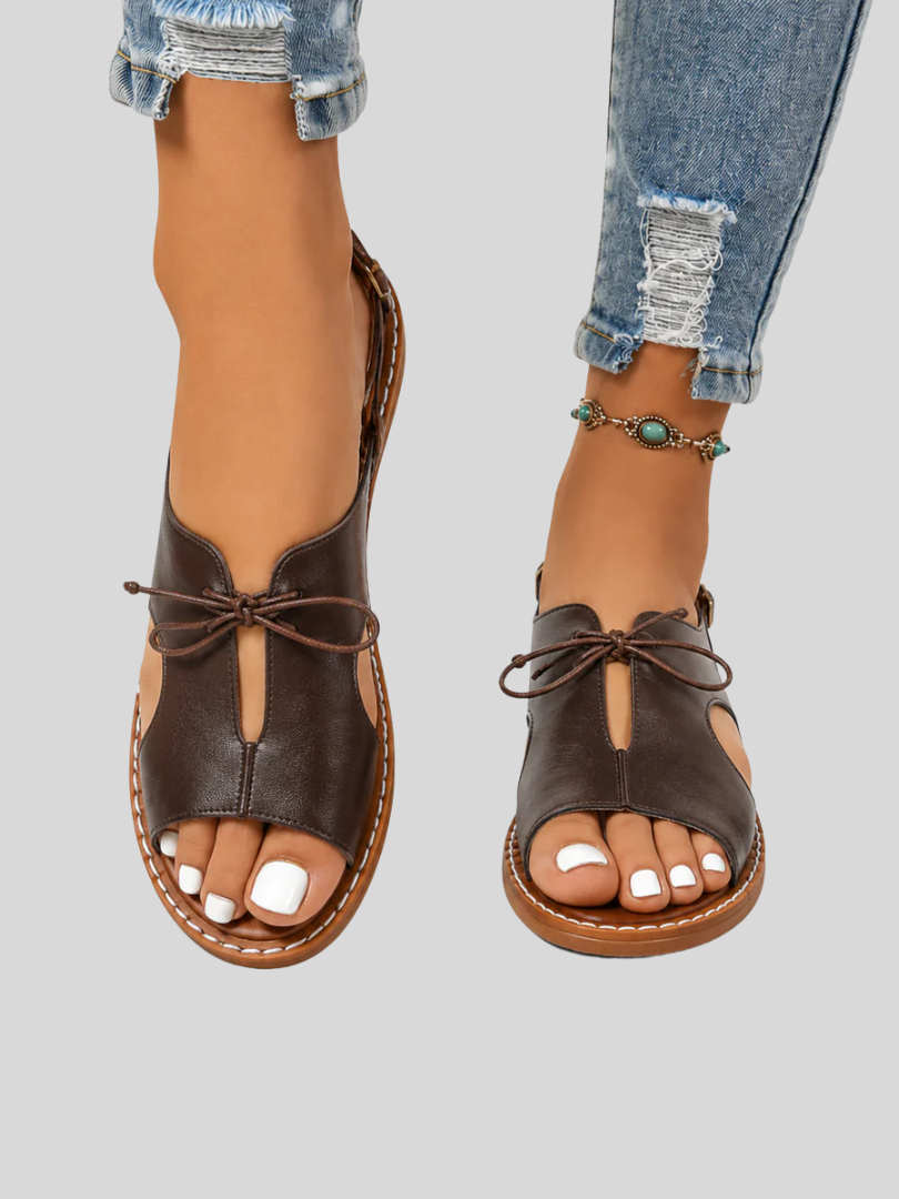 Audrey™ - Sandales élégantes à lacets en cuir