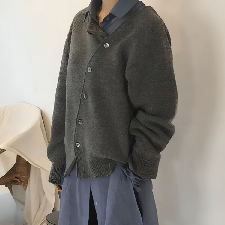 Luna | Cardigan à Boutonnage Asymétrique