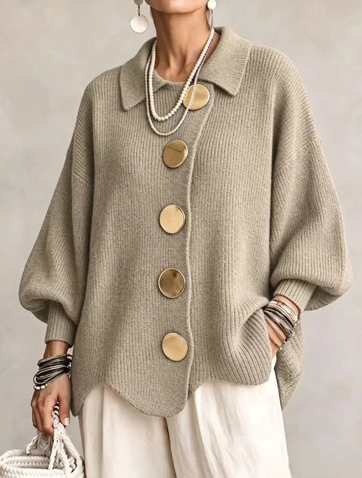 Cardigan oversize à col et boutons Karina