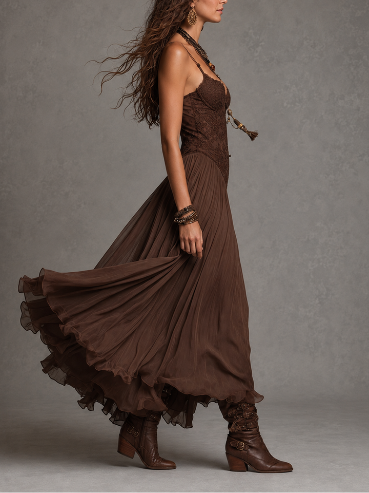 Olivia | Robe longue élégante en dentelle avec corset