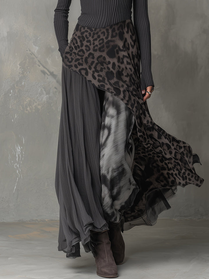 Martina | Robe longue style bohème avec imprimé léopard • S1