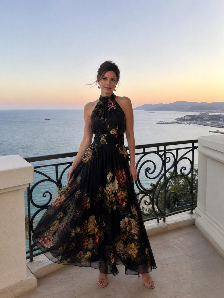 Sior™ Robe midi fleurie à encolure dos-nu