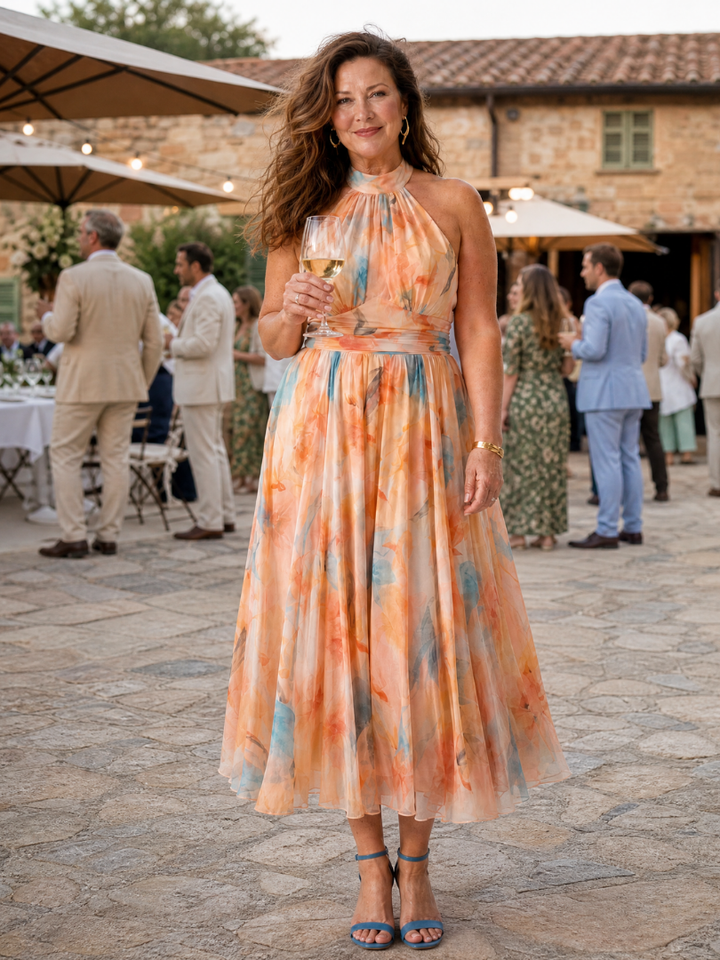 Elin™ Robe midi dos-nu tout en douceur