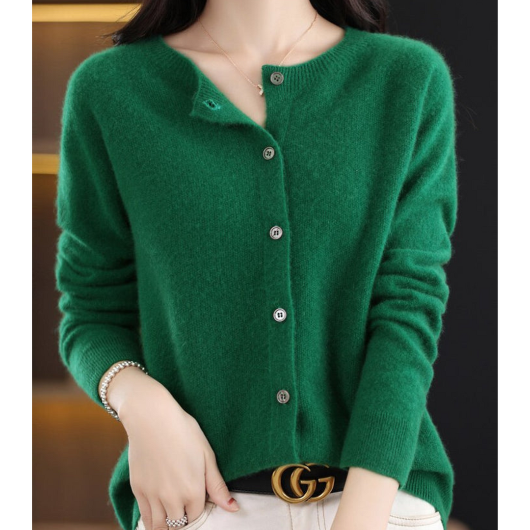 Mercy | Cardigan Col Rond en Maille Fine