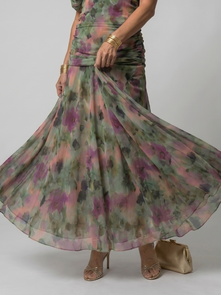 Calen™ Robe midi fluide à épaules dénudées