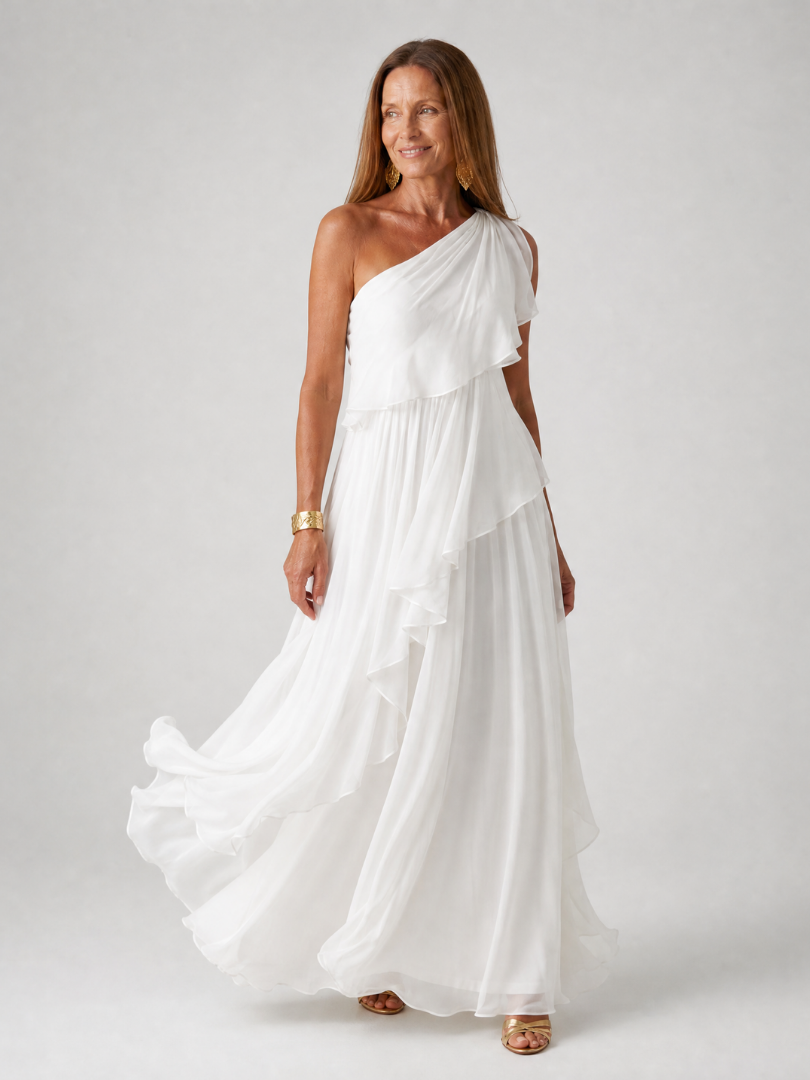 Émeraude™ | Maxi Robe Verte à Épaule Unique