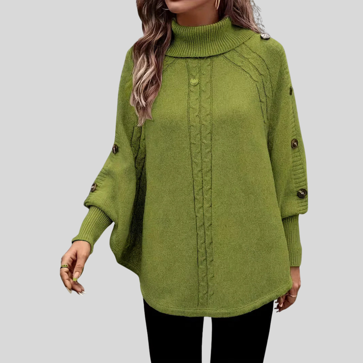 Léa | Poncho Col Roulé Torsadé