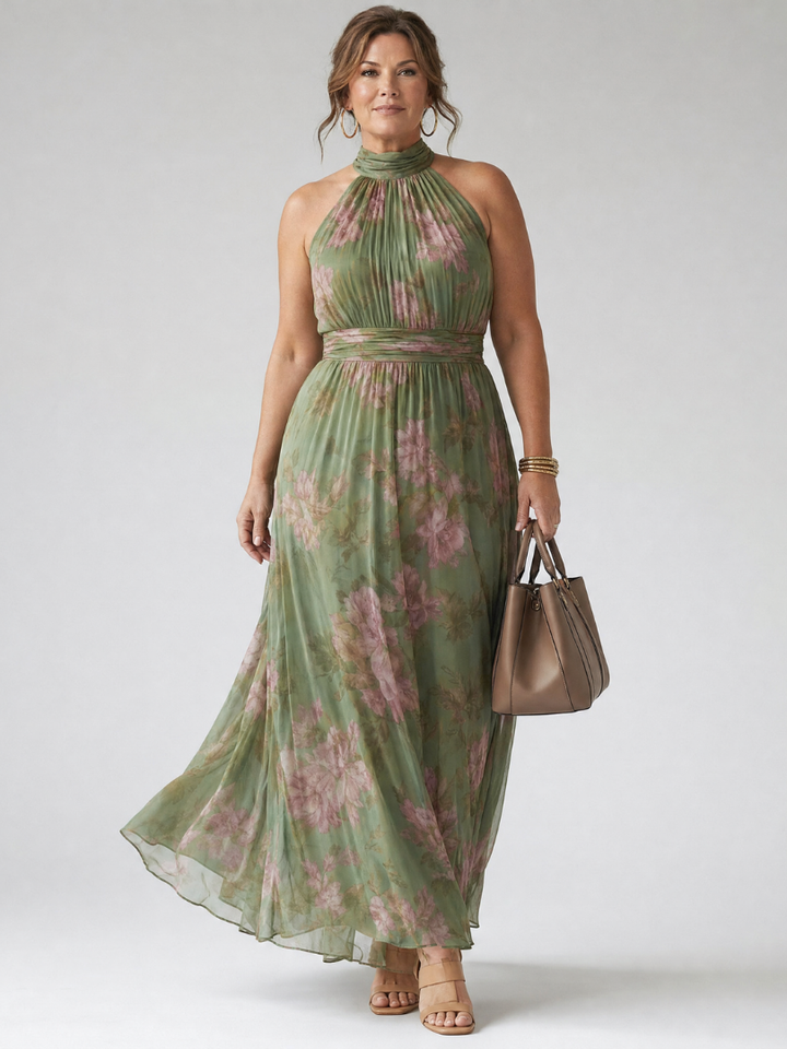 Mirelle™ Robe midi dos-nu froncée