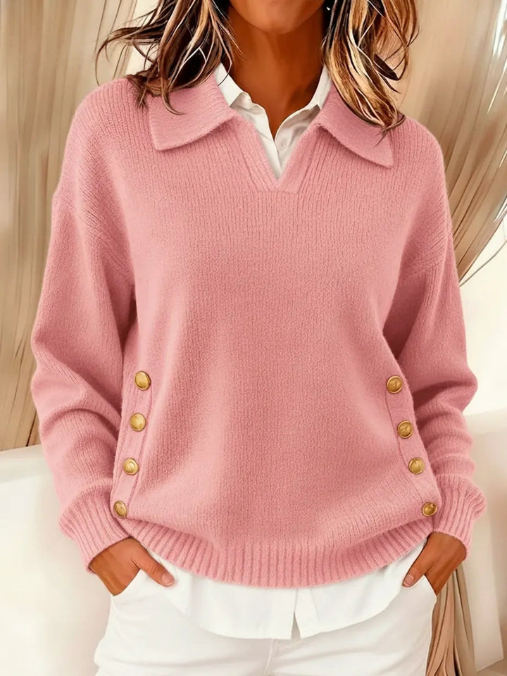 Vivienne | Pull avec Col Polo et Boutons