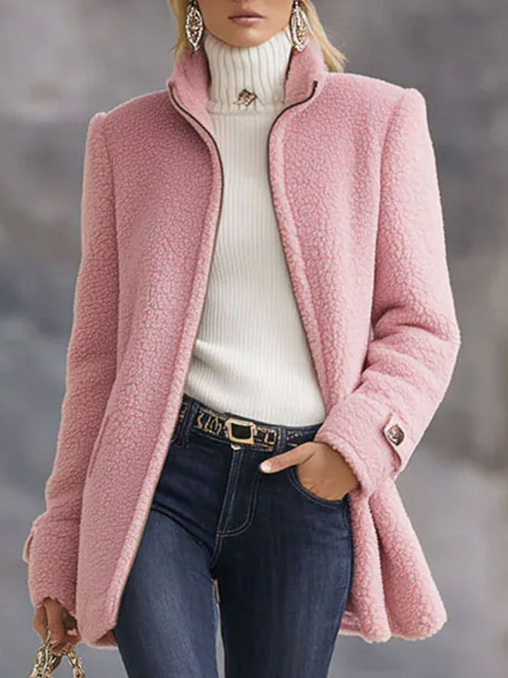 Rosalie | Veste polaire rose vintage zippée