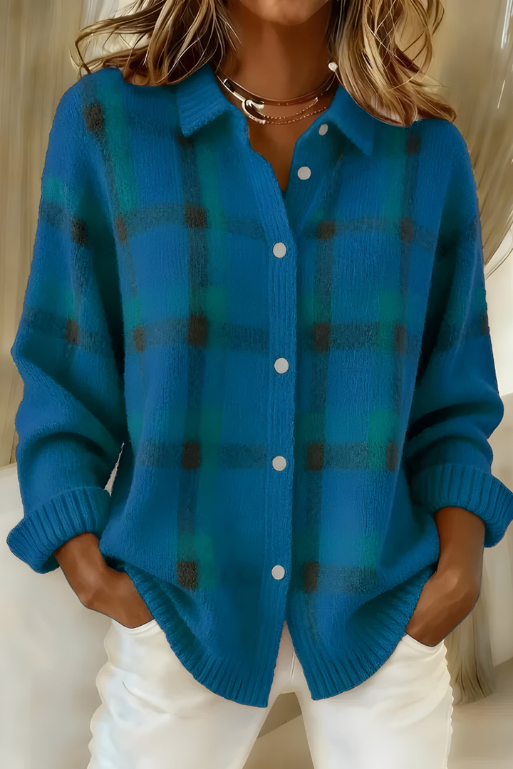 Camille | Veste en Tricot à Carreaux