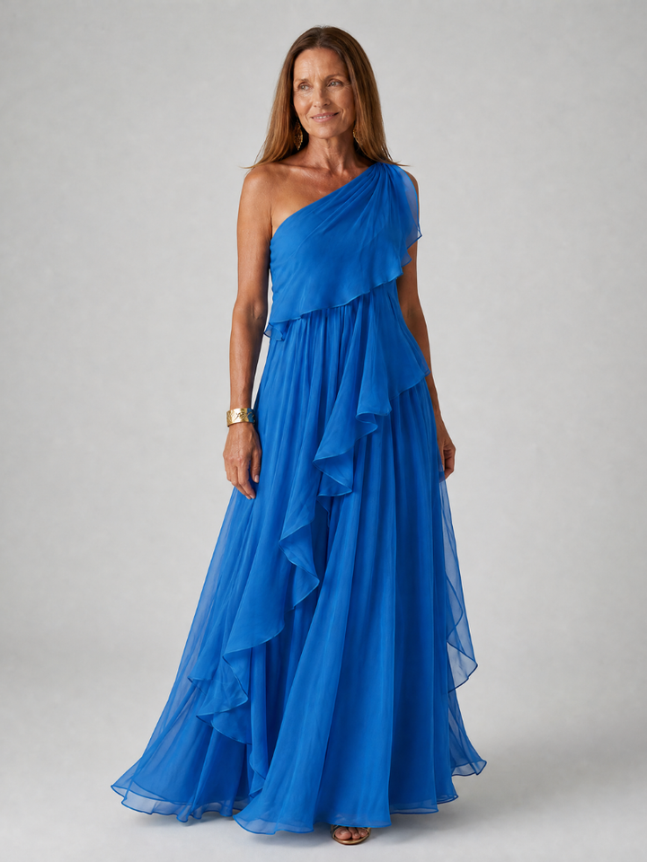 Émeraude™ | Maxi Robe Verte à Épaule Unique