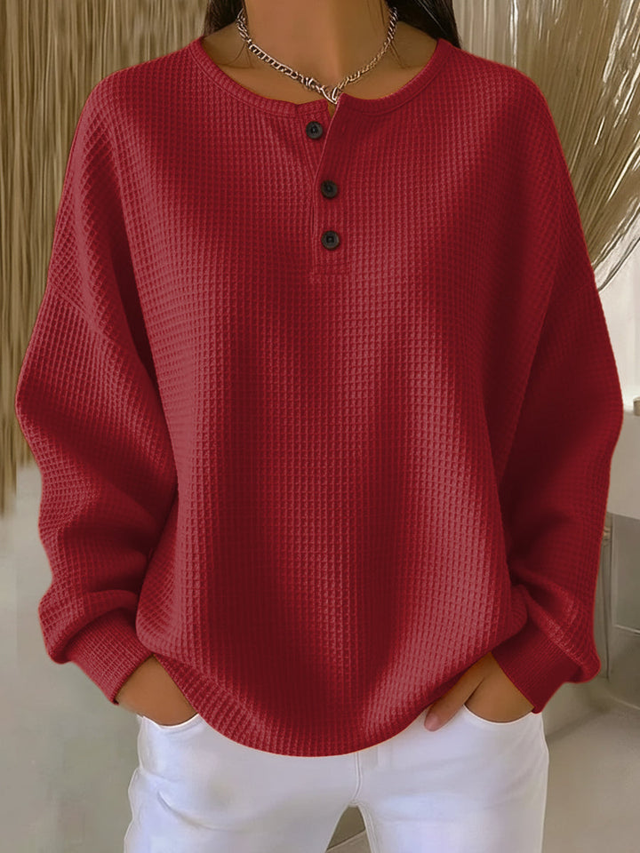 Mireille | Sweat-shirt Henley Gaufré