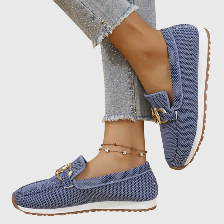 Mocassins confort en cuir véritable à détail mors