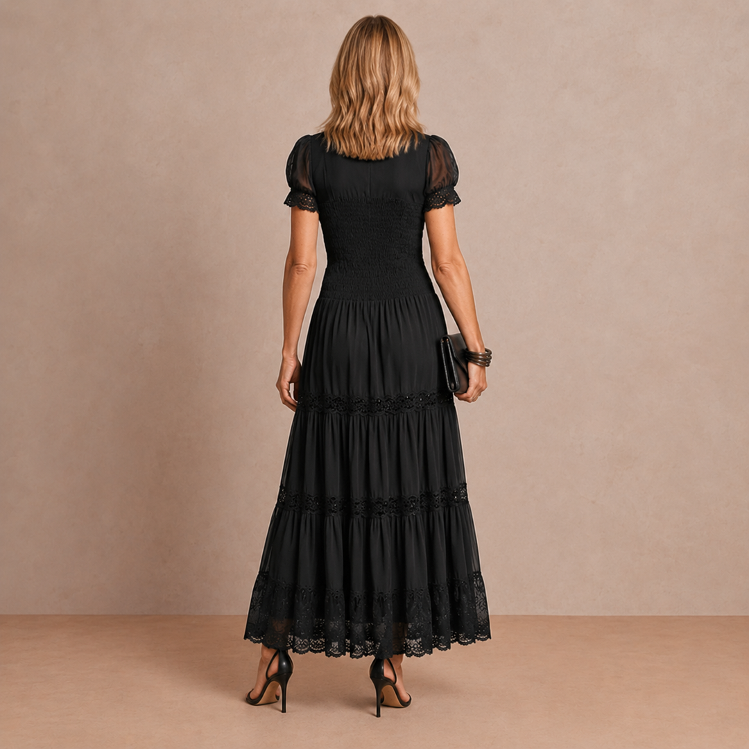 Sophia | Élégante robe longue en dentelle transparente