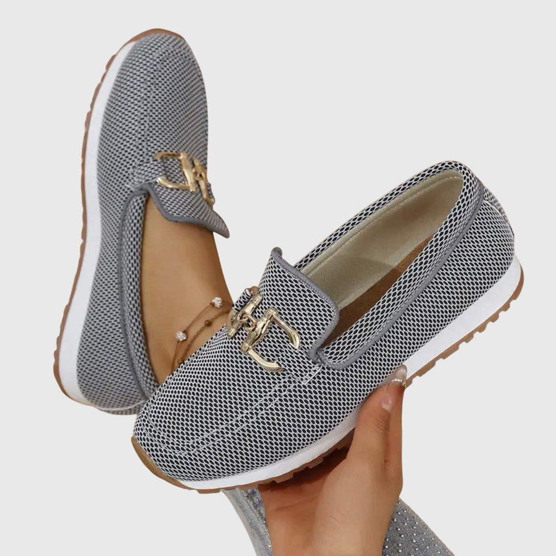 Mocassins confort en cuir véritable à détail mors