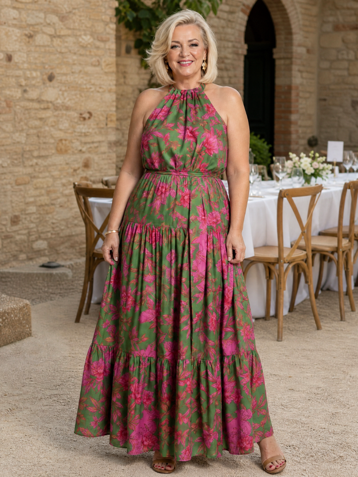 Rowen™ Robe midi dos-nu drapée