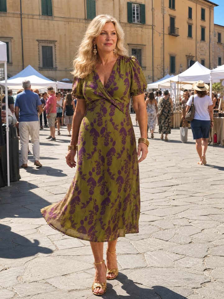 Virel™ Robe midi fleurie décontractée