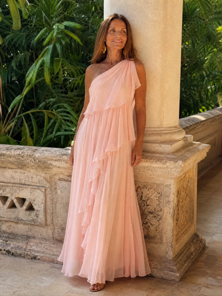 Émeraude™ | Maxi Robe Verte à Épaule Unique
