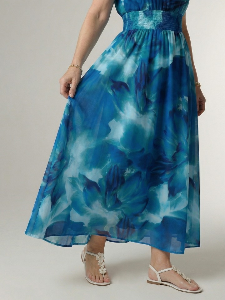Sylin™ Robe midi dos-nu froncée