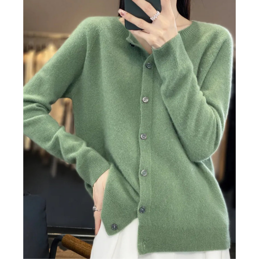 Mercy | Cardigan Col Rond en Maille Fine