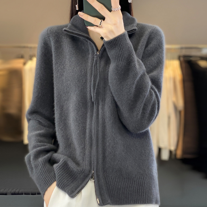 Lucienne | Cardigan Zippé en Maille Douce