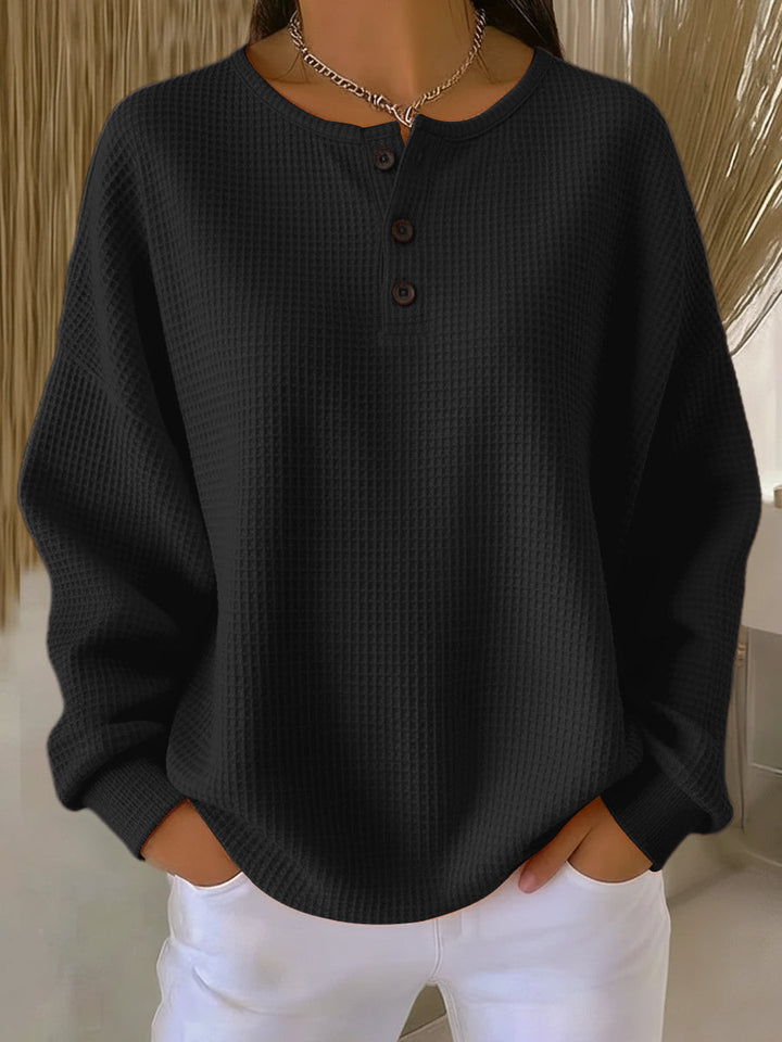 Mireille | Sweat-shirt Henley Gaufré