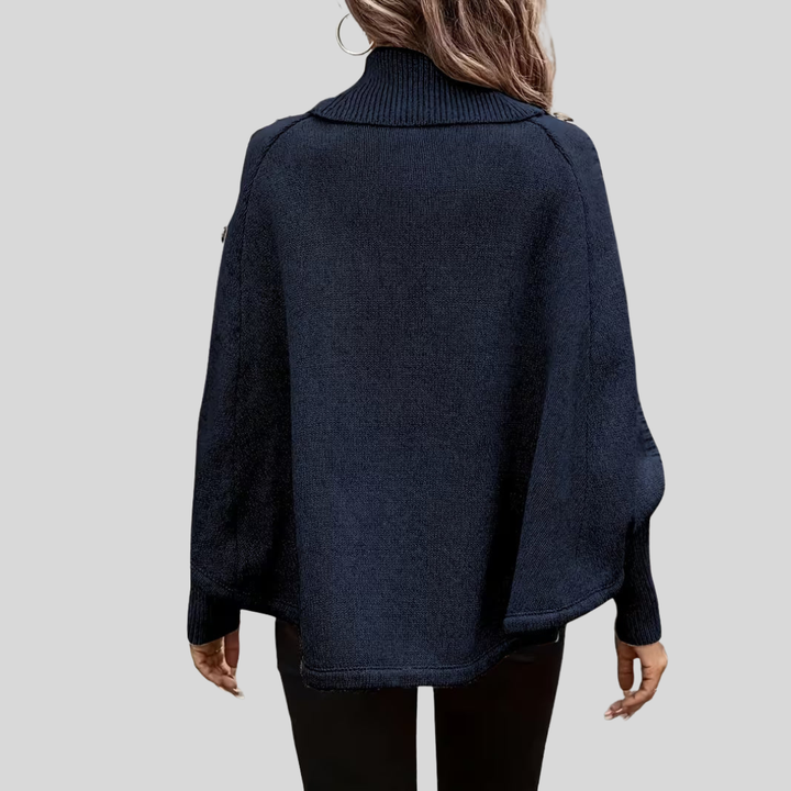 Léa | Poncho Col Roulé Torsadé
