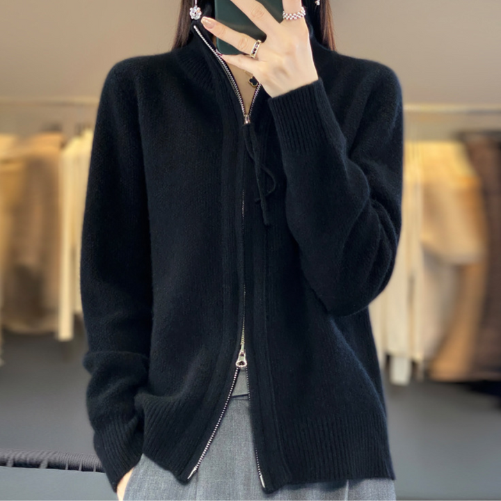 Lucienne | Cardigan Zippé en Maille Douce