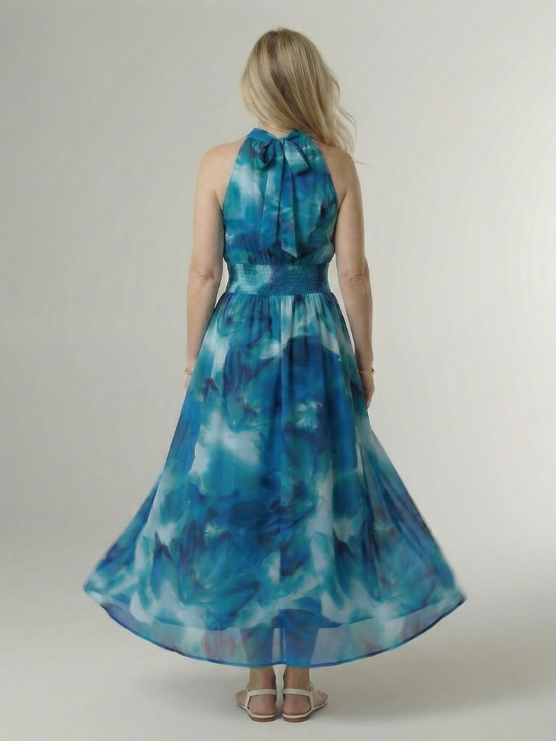 Sylin™ Robe midi dos-nu froncée