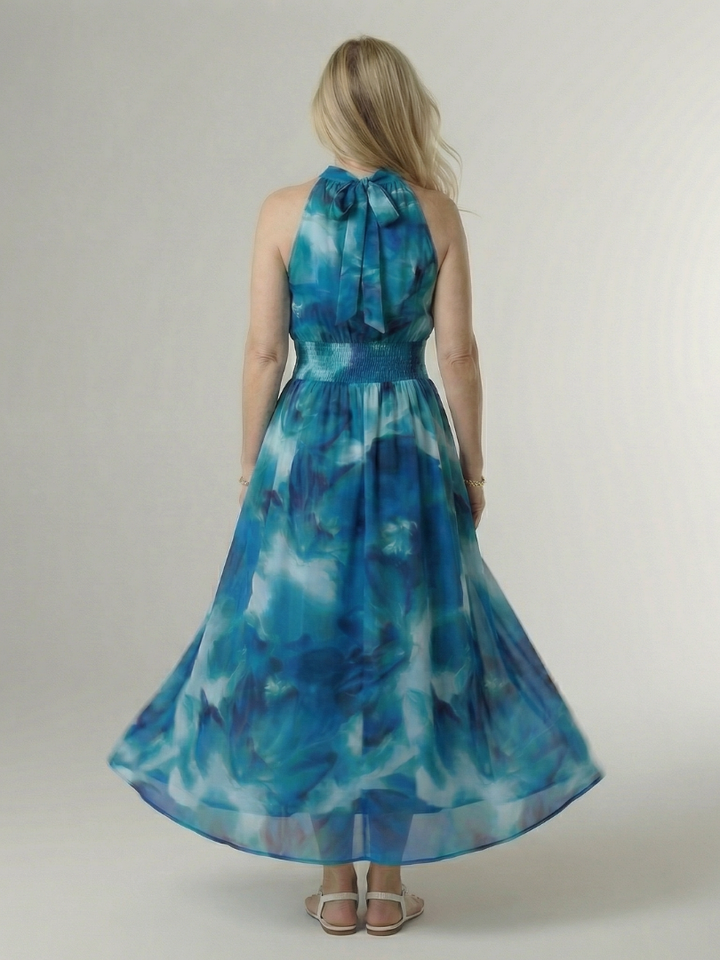 Sylin™ Robe midi dos-nu froncée