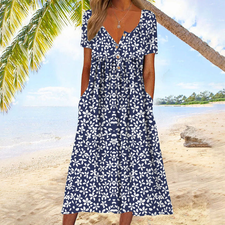 Amélie | Robe midi d’été à boutons