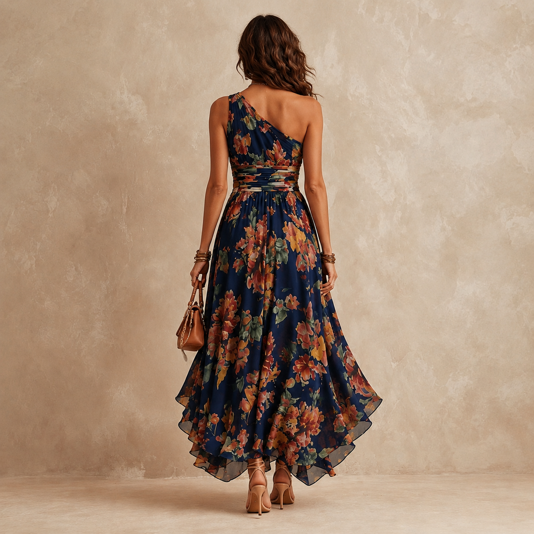 Celeste | Maxi Robe Florale Une Épaule