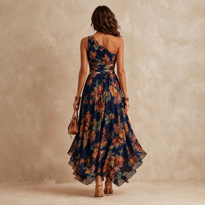 Celeste | Maxi Robe Florale Une Épaule