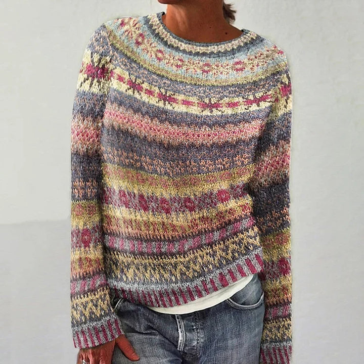 Nicole | Pull Maille Rayures Pastel