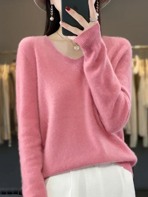 Martine | Pull Col V Maille Douce