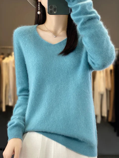 Martine | Pull Col V Maille Douce
