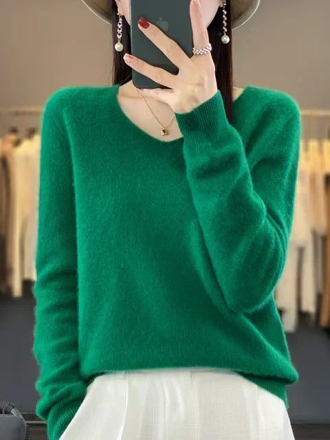 Martine | Pull Col V Maille Douce