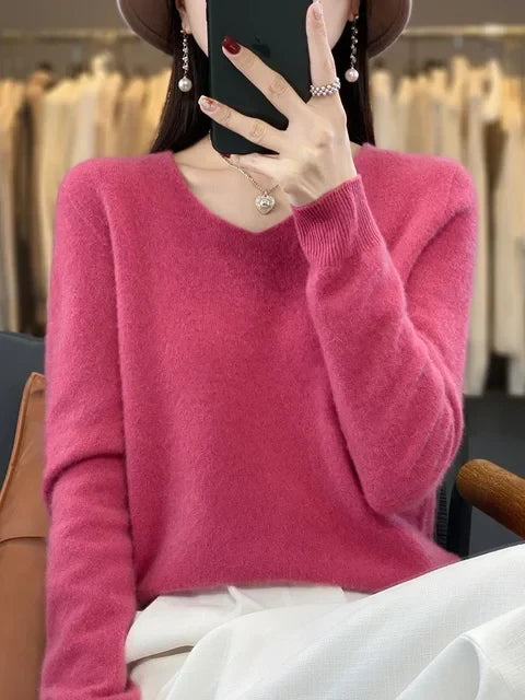 Martine | Pull Col V Maille Douce