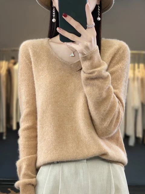 Martine | Pull Col V Maille Douce