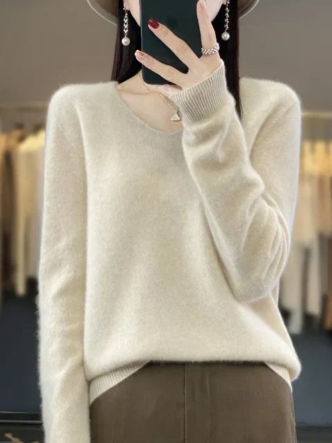 Martine | Pull Col V Maille Douce