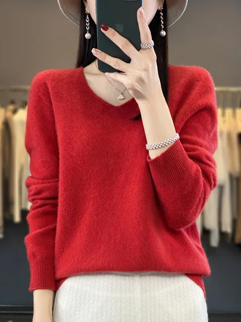 Martine | Pull Col V Maille Douce